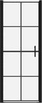 vidaXL - Douchedeur - 91x195 - cm - gehard - glas - zwart