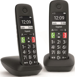 Gigaset E290M - DECT-set DUO - Groot toetsen kleurenscherm - Zwart (2 stuks)
