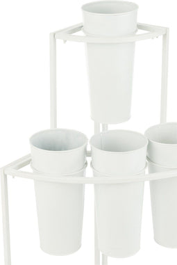 J-Line bloemenstandaard 9 Stuks - metaal - wit - small - Ø 46 cm