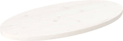 vidaXL - Tafelblad - ovaal - 70x35x2,5 - cm - massief - grenenhout - wit