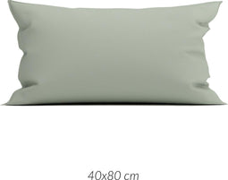 Zohome Kussensloop Satinado - Kussenhoes van 40x80 cm - Set van 2 stuks - 100% Katoen-Satijn - Grijs