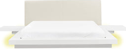 ZEN - Tweepersoonsbed LED - Wit - 160 x 200 cm - MDF
