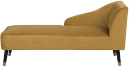 Beliani ALSVAG - Chaise longue - Geel - Fluweel