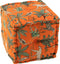 J-Line Poef Kubus Exotisch Dieren/Planten Katoen Oranje
