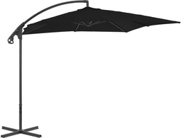 vidaXL - Zweefparasol - met - stalen - paal - 250x250 - cm - zwart