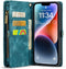 Caseme - Geschikt voor iPhone 15+ / 15 Plus - Vintage 2 in 1 portemonnee hoes - Lichtblauw