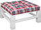 vidaXL - Palletkussen - 70x70x12 - cm - stof - ruitpatroon - rood
