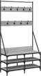 vidaXL - Kledingrek - met - schoenenrek - 100x40x184cm - grijs - sonoma - eikenkleur