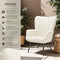 tectake® Hygge Fauteuil - Scandinavische Teddy Bouclé - Ergonomisch - Crème zwart