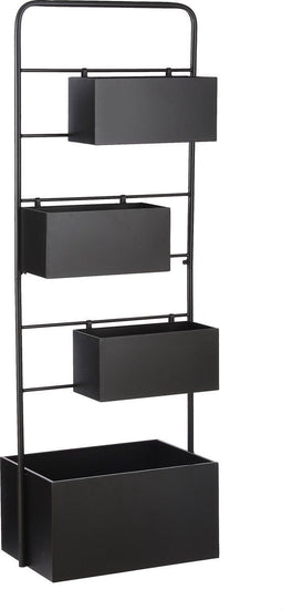 Mica Decorations Dani - Plantenrek - 3 plantenbakken - Zwart - L37 x B38 x H160 cm