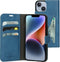 Mobiparts iPhone 14 - Classic Wallet Case - Ruimte voor pasjes - Steel Blue