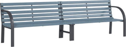 vidaXL - Tuinbank - 225 - cm - massief - vurenhout - en - gepoedercoat - staal - grijs