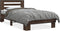 vidaXL - Bedframe - bewerkt - hout - en - metaal - bruin - eikenkleurig - 90x190 - cm