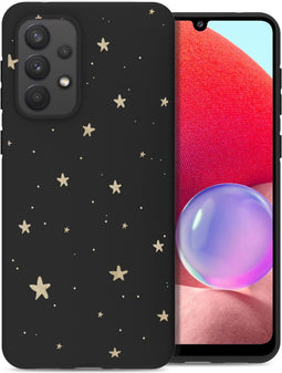 iMoshion Hoesje Geschikt voor Samsung Galaxy A33 Hoesje Siliconen - iMoshion Design hoesje - Zwart / Stars Gold