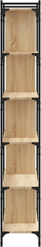 vidaXL - Boekenkast - 6-laags - 76x32x192 - cm - bewerkt - hout - sonoma - eikenkleur