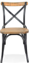 Alterego Cottage Mini Barkruk - Zwart Verouderde Walnoten Afwerking - 47x50x100cm