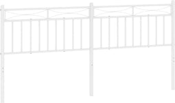 vidaXL - Hoofdbord - 193 - cm - metaal - wit