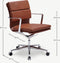 Furnicher Bern Bureaustoel - Leren Zitting - Chroom Frame - Hoogte Verstelbaar - Draaibaar - Cognac