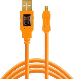 Tether Tools CU8015-ORG - TetherPro USB 2.0 A naar Mini-B 8 pins - Vergulde connectoren - Oranje