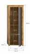 Furnilux Jam - Vitrinekast - 35x60x159cm - Grijs eiken