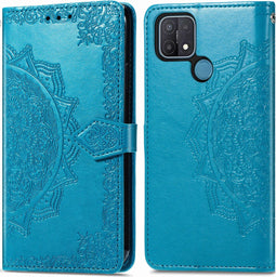 iMoshion Hoesje Geschikt voor Oppo A15 Hoesje Met Pasjeshouder - iMoshion Mandala Bookcase - Turquoise