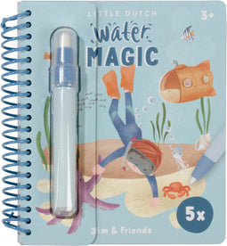 Little Dutch Jim & Friends - Watertekenboek - Met waterstift - Blauw