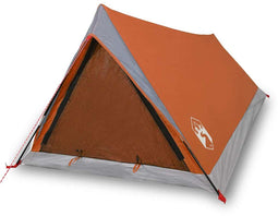vidaXL - Tent - 2-persoons - waterdicht - grijs - en - oranje