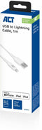 ACT AC3011 - USB naar Lightning Kabel - MFI Gecertificeerd 1 meter Wit