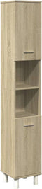 vidaXL - Badkamerkast - 30,5x30x179 - cm - bewerkt - hout - sonoma - eikenkleurig