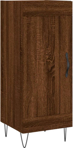 vidaXL - Dressoir - 34,5x34x90 - cm - bewerkt - hout - bruin - eikenkleur