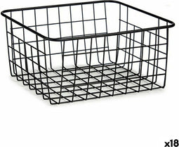 Mand Zwart Staal (22 x 12,7 x 28,5 cm) (18 Stuks)