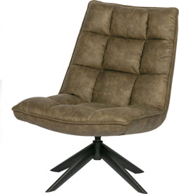 WOOOD Jouke Draaifauteuil - Kunstleer - Groen - 97x70x85
