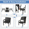Coast Balkonset Zwart – 3-Delige Rattan Look Tuinmeubelset met 2 Stoelen en Tafel – Tafel 50 x 50 x