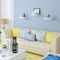 Woltu Wandplank Set - 3 Zwevende Planken - MDF Wit - 60x15x4 cm - Voor Woonkamer, Keuken, Slaapkamer