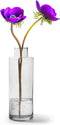 Jodeco Bloemenvaas Willem - helder transparant - glas - 11,5 x 26 cm - fles vorm vaas