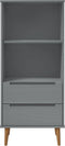vidaXL - Boekenkast - MOLDE - 60x35x133,5 - cm - massief - grenenhout - grijs