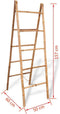 vidaXL - Dubbele - handdoekenladder - met - 5 - tredes - 50x160 - cm - bamboe
