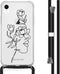 iMoshion Hoesje Geschikt voor iPhone Xr Hoesje Met Koord - iMoshion Design Hoesje met Koord - Zwart / Transparant / Woman Flower