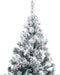 vidaXL - Kunstkerstboom - met - sneeuw - 210 - cm - groen