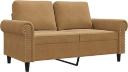 vidaXL - Tweezitsbank - 120 - cm - fluweel - bruin