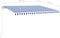 vidaXL - Luifel - handmatig - uittrekbaar - met - LED - 450x350 - cm - blauw - en - wit