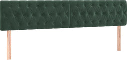 vidaXL - Hoofdborden - 2 - st - 100x7x78/88 - cm - fluweel - donkergroen