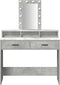 vidaXL - Make-uptafel - met - LED-verlichting - in - Betongrijs - 100x41x140 - cm