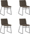 PoleWolf - Ripple stoel - Chenille - Taupe - Set van 4