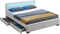 Juskys Lyon - Gestoffeerd bed - LED Verlichting Bedlades - Wit - 140 x 200 cm