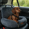 By Cee Cee Fluffy Autostoel - Hondenmand Auto - Veiligheidsriem - Donkergrijs - Maat S