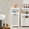 SoBuy BZR67-W - Badkamermeubel - Compacte Opbergkast met Wasmand - Wit
