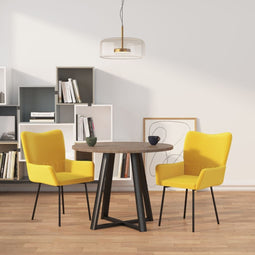 Eetkamerstoelen 2 st fluweel geel