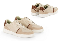 Milanoro Stijlvolle lederen herensneakers - Maat 44 - beige