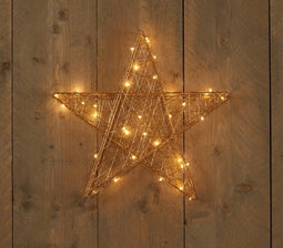 LED Kerstverlichting Ster gouddraad 35 lampjes wit